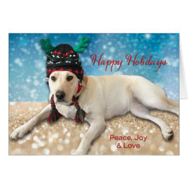 Niedlicher Labrador Hund Happy Holidays wünscht