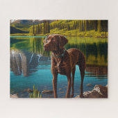 Niedlicher Labrador Hund Schokolade Labrador Retri Puzzle (Horizontal)