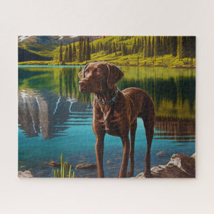 Niedlicher Labrador Hund Schokolade Labrador Retri Puzzle