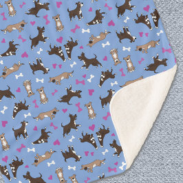 Niedlicher Labrador Hund Weißknochen Rosa Herz Bla Sherpadecke