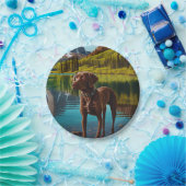 Niedlicher Labrador Hunde Schokolade Labrador Retr Pappteller (Party)