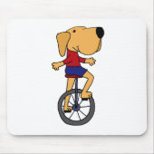 Niedlicher Labrador-Hundereitunicycle-Cartoon Mousepad (Vorne)