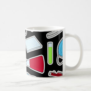 Niedlicher Labrador-Muster-Schwarz-Hintergrund Kaffeetasse