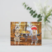 Niedlicher Labrador Pilgrim & Chief Feiertagspostkarte (Stehend Vorderseite)