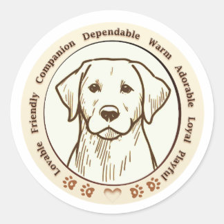 Niedlicher Labrador Retriever Digitalaufkleber Runder Aufkleber