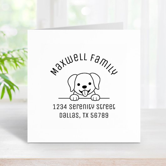Niedlicher Labrador Retriever Dog Family Arkadadre Gummistempel