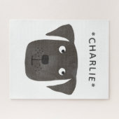 Niedlicher Labrador Retriever Dog Individuelle Nam Puzzle (Horizontal)