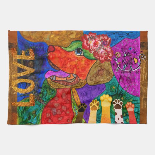 Niedlicher Labrador Retriever Dog Küchentuch (Horizontal)