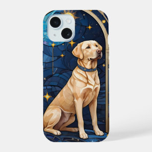 Niedlicher Labrador Retriever gestanzter Glass Sky iPhone 15 Hülle