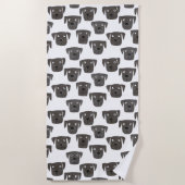 Niedlicher Labrador Retriever Hund Strandtuch (Vorderseite)