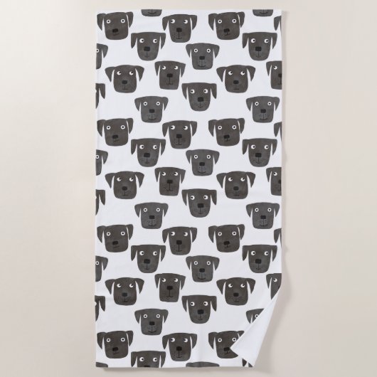 Niedlicher Labrador Retriever Hund Strandtuch (Vorderseite)