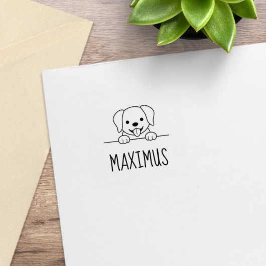 Niedlicher Labrador Retriever Individuelle Name Gummistempel