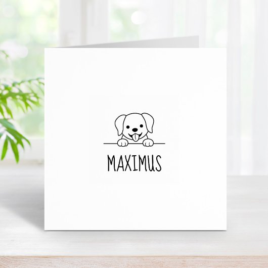 Niedlicher Labrador Retriever Individuelle Name Gummistempel