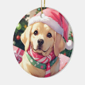 Niedlicher Labrador Retriever mit pastellfarbenem  Keramik Ornament (Links)