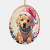 Niedlicher Labrador Retriever mit pastellfarbenem  Keramik Ornament (Rechts)