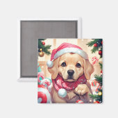 Niedlicher Labrador Retriever mit pastellfarbenem Magnet (Vorderseite/Rückseite)