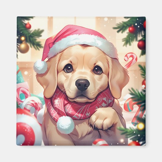 Niedlicher Labrador Retriever mit pastellfarbenem Magnet (Vorne)