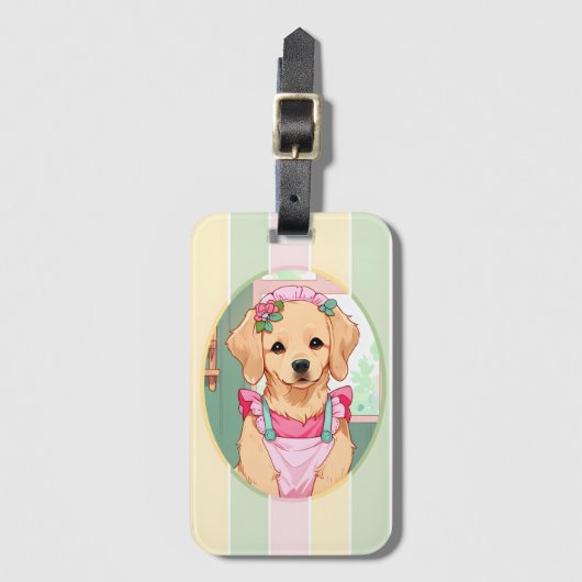 Niedlicher Labrador Retriever Pastell Lines Cotatt Gepäckanhänger (Vorderseite Vertikal)