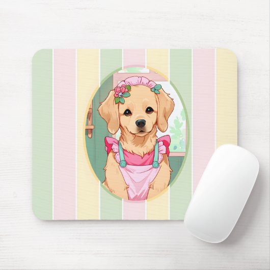 Niedlicher Labrador Retriever Pastell Lines Cotatt Mousepad (Mit Mouse)