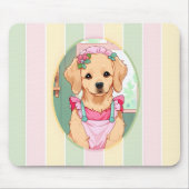 Niedlicher Labrador Retriever Pastell Lines Cotatt Mousepad (Vorne)