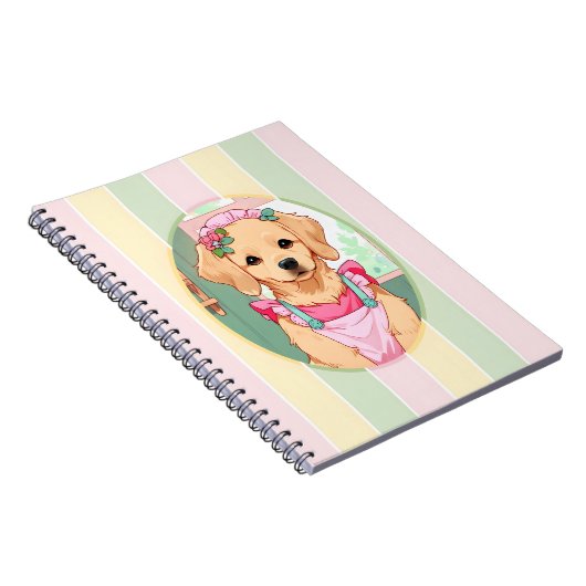 Niedlicher Labrador Retriever Pastell Lines Cotatt Notizblock (Rechte Seite)