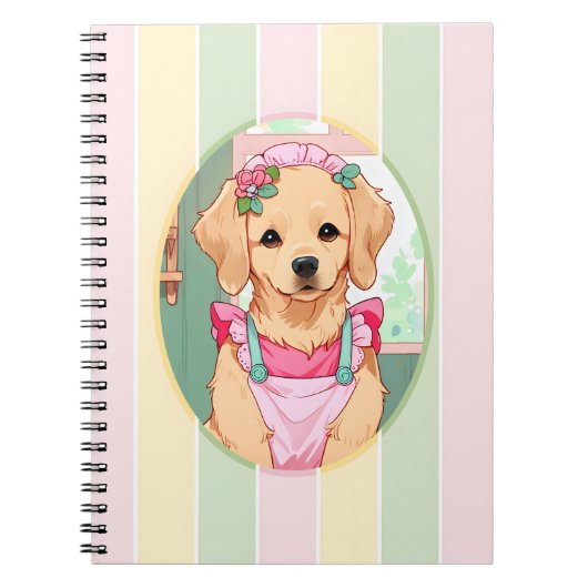 Niedlicher Labrador Retriever Pastell Lines Cotatt Notizblock (Vorderseite)