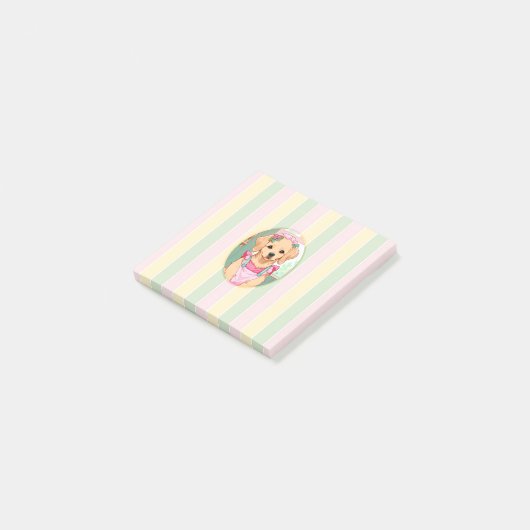 Niedlicher Labrador Retriever Pastell Lines Cotatt Post-it Klebezettel (angewinkelt)