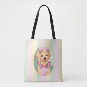 Niedlicher Labrador Retriever Pastell Lines Cotatt Tasche (Vorderseite)