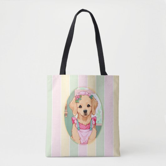 Niedlicher Labrador Retriever Pastell Lines Cotatt Tasche (Vorderseite)