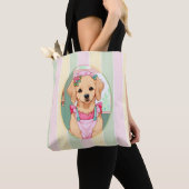 Niedlicher Labrador Retriever Pastell Lines Cotatt Tasche (Von Nahem)