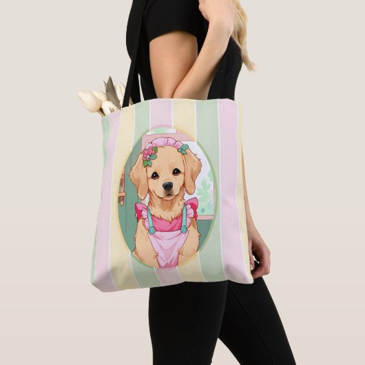 Niedlicher Labrador Retriever Pastell Lines Cotatt Tasche (Von Nahem)