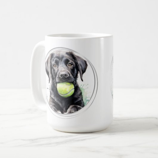 Niedlicher Labrador Retriever Puppy Dog Kaffeetasse (Vorderseite Links)