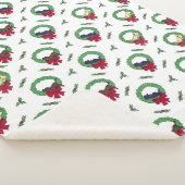 Niedlicher Labrador Welpe Holiday Wreaths Muster Sherpadecke (3/4)