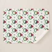 Niedlicher Labrador Welpe Holiday Wreaths Muster Sherpadecke (Vorderseite (Horizontal))