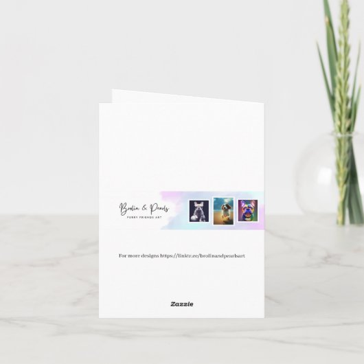 Niedlicher Labrador Welpe in einem grünen Wintersc Karte (Rückseite)