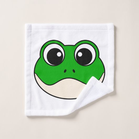 Niedlicher Lächelfrosch Badhandtuch Set (Waschlappen)
