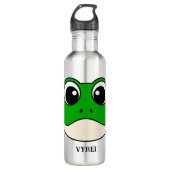 Niedlicher Lächelfrosch Edelstahlflasche (Vorderseite)
