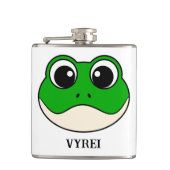 Niedlicher Lächelfrosch Flachmann (Vorderseite)