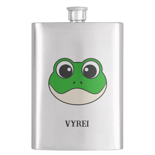 Niedlicher Lächelfrosch Flachmann (Vorderseite)