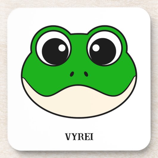 Niedlicher Lächelfrosch Getränkeuntersetzer (Vorderseite)