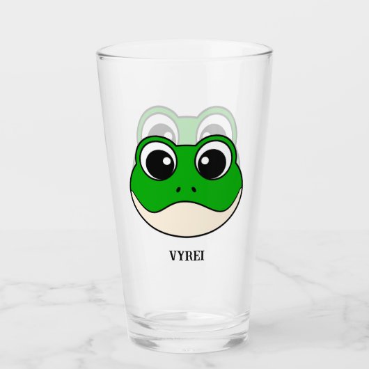 Niedlicher Lächelfrosch Glas (Vorderseite)
