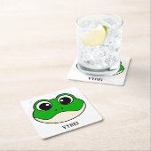 Niedlicher Lächelfrosch Rechteckiger Pappuntersetzer (Vor Ort)