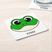 Niedlicher Lächelfrosch Rechteckiger Pappuntersetzer (angewinkelt)