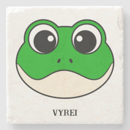 Niedlicher Lächelfrosch Steinuntersetzer