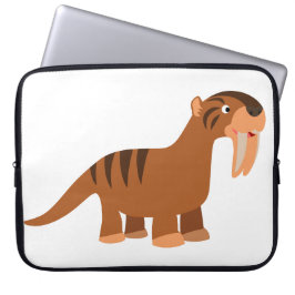 Niedlicher lächelnder Cartoon Thylacosmilus Laptop Laptopschutzhülle
