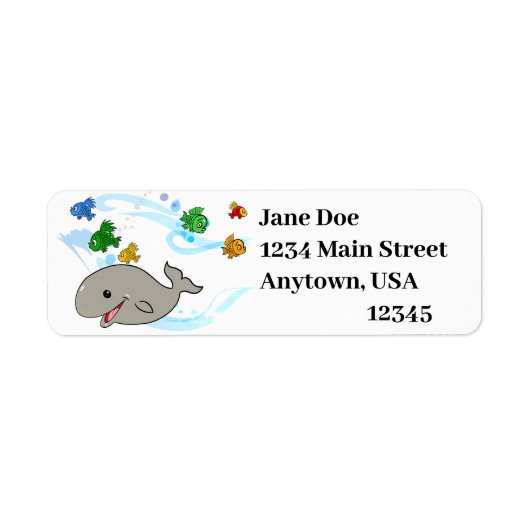 Niedlicher, lächelnder Cartoon Whale (Vorne)