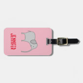 Niedlicher lächelnder Elefant-Charakter, Gepäckanhänger (Vorderseite horizontal)