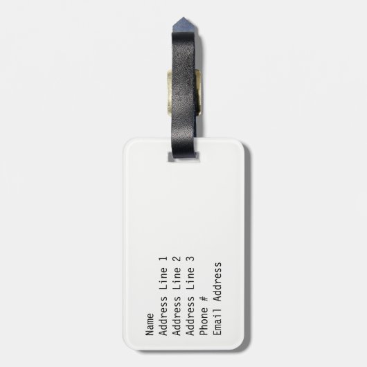 Niedlicher lächelnder Elefant-Charakter, Gepäckanhänger (Rückseite vertikal)