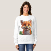 Niedlicher lächelnder Fuchs Sweatshirt (Vorne ganz)