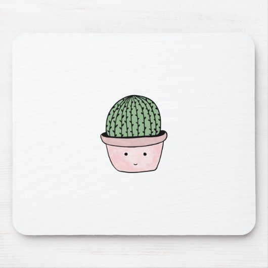 Niedlicher lächelnder Kaktus Mousepad (Vorne)